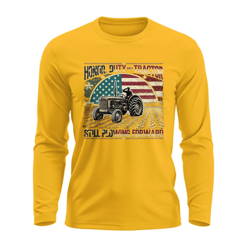 Image of Veteran Farmer Honor Duty And A Tractor 1 - Unisex Ultra Cotton Long Sleeve Tee