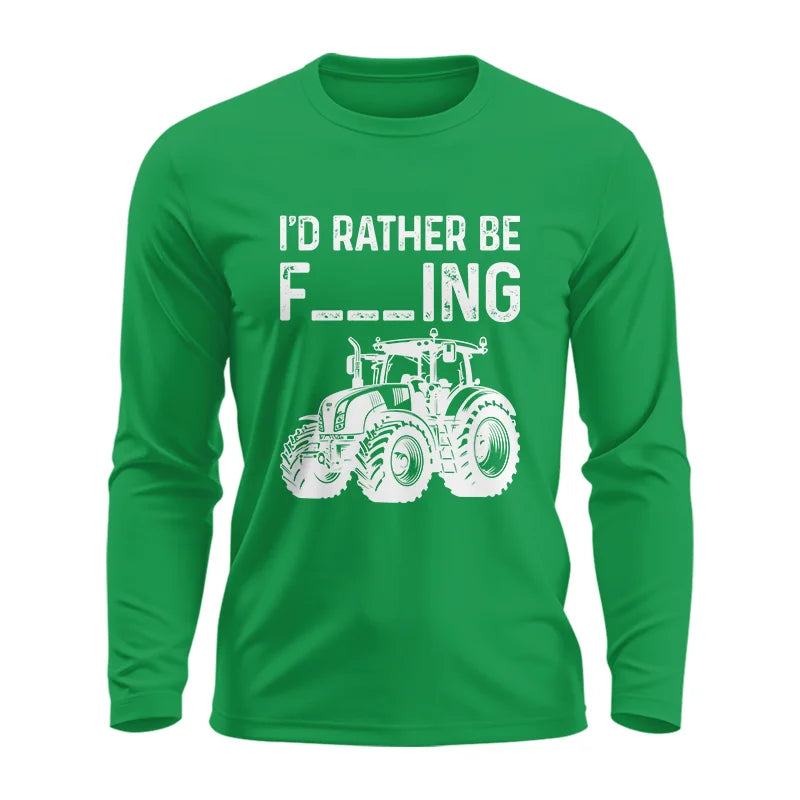 Image of Funny I Would Rather Be Farming Tractor 2 - Unisex Ultra Cotton Long Sleeve Tee