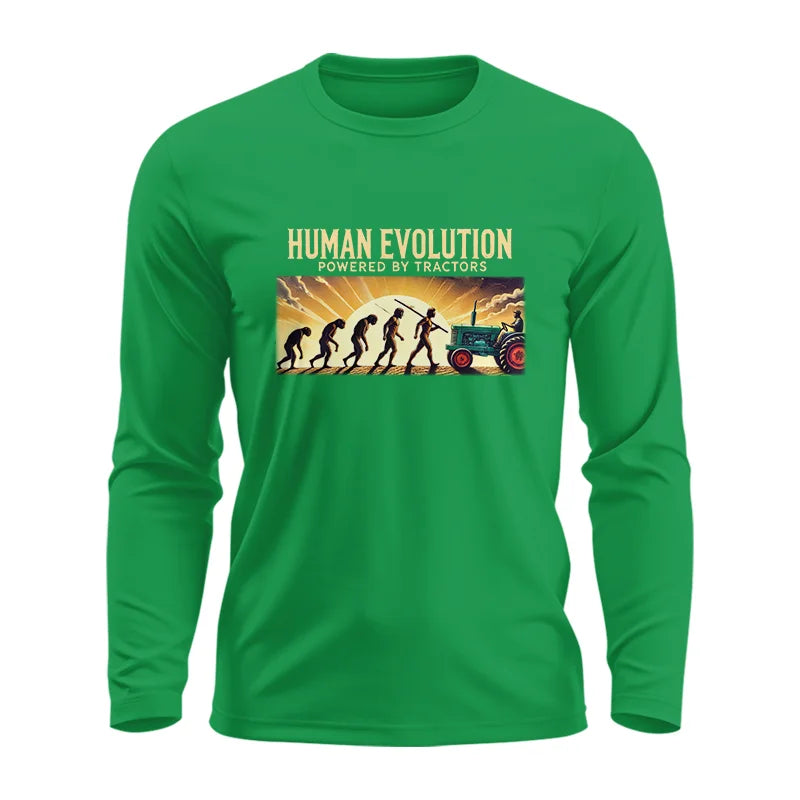 Human Evolution Powered By Tractors - Unisex Ultra Cotton Long Sleeve Tee