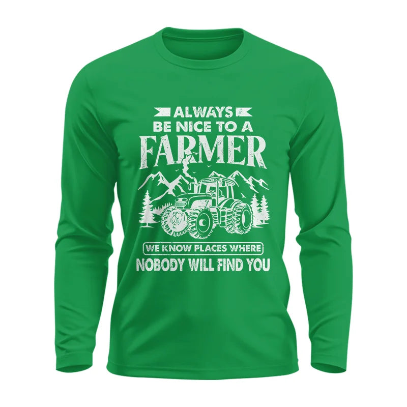 Nice Farmer Funny Tractor Rancher Farming - Unisex Ultra Cotton Long Sleeve Tee