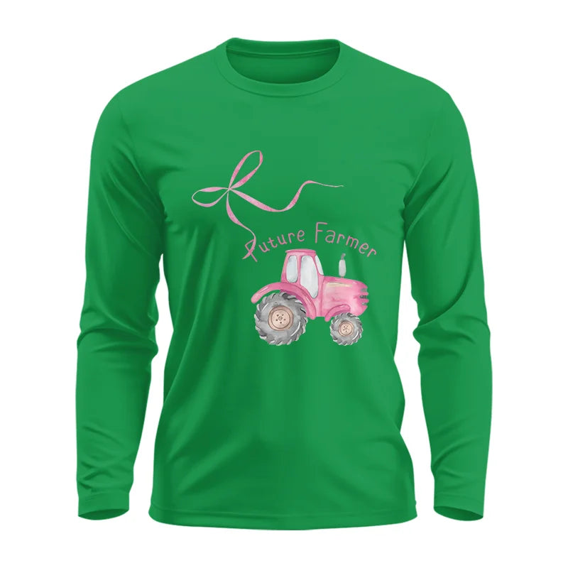 Image of Pink Bow Cute Tractor - Unisex Ultra Cotton Long Sleeve Tee