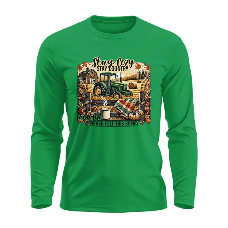 Image of Stay Cozy_Stay Country_Farm Life Never Felt This Comfy 2 - Unisex Ultra Cotton Long Sleeve Tee