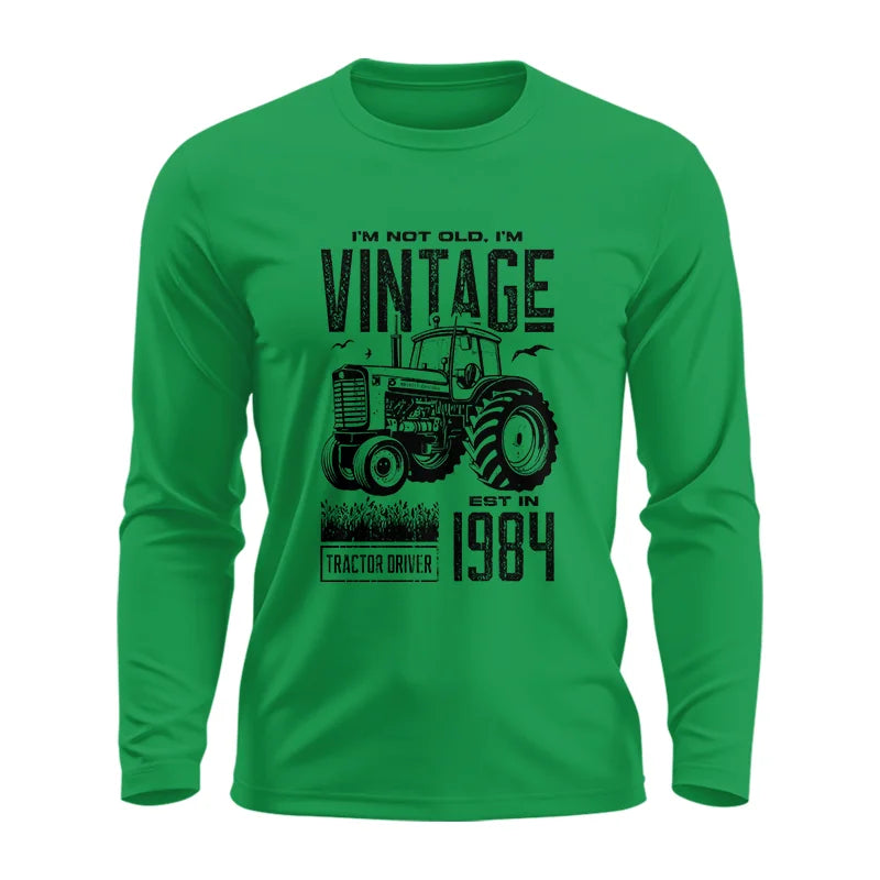 Vintage Tractor Farmer Birthday Born In 1984 1 - Unisex Ultra Cotton Long Sleeve Tee