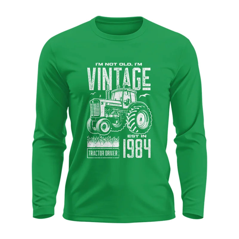 Vintage Tractor Farmer Birthday Born In 1984 2 - Unisex Ultra Cotton Long Sleeve Tee