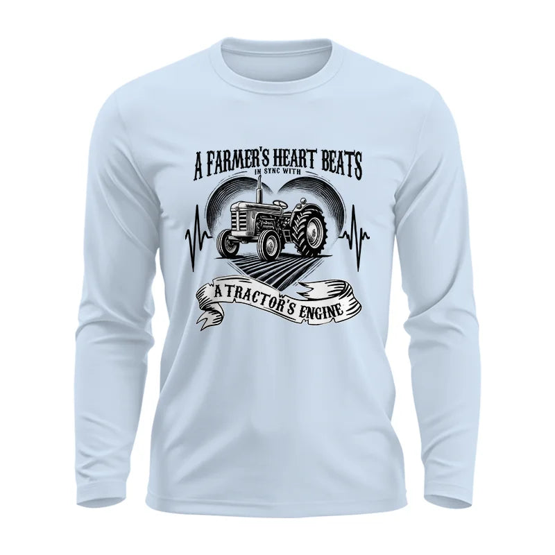 Image of A Farmer’s Heart Beats A Tractor’s Engine - Unisex Ultra Cotton Long Sleeve Tee