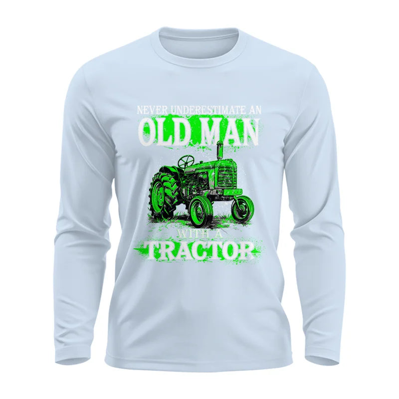 Image of Funny Quote Never Underestimate Old Man Tractor - Unisex Ultra Cotton Long Sleeve Tee