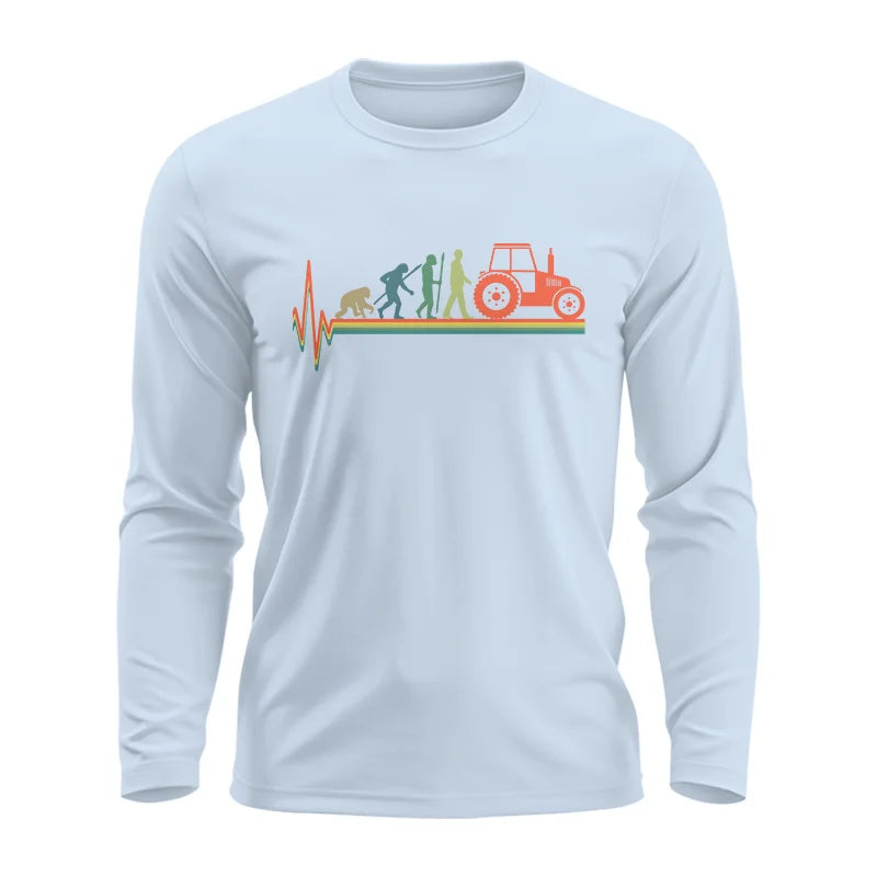 Heartbeat Evolution Farmer Tractor Agriculture Vintage - Unisex Ultra Cotton Long Sleeve Tee