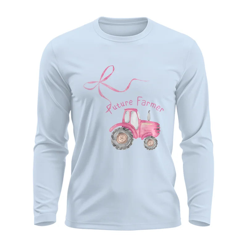 Image of Pink Bow Cute Tractor - Unisex Ultra Cotton Long Sleeve Tee