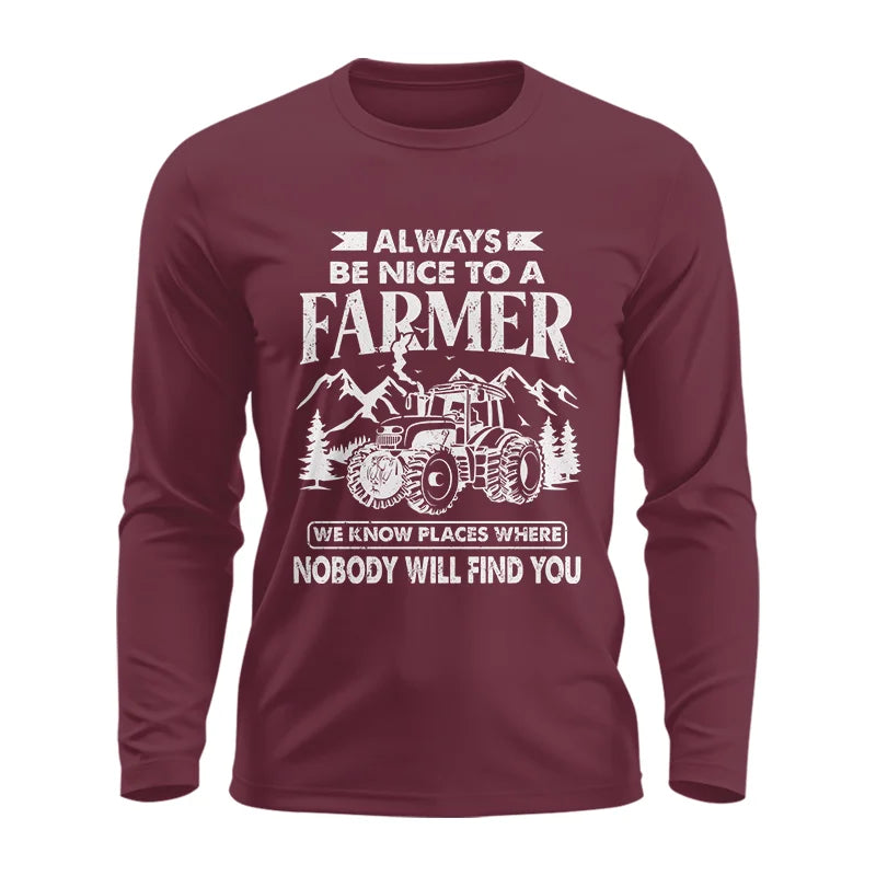 Nice Farmer Funny Tractor Rancher Farming - Unisex Ultra Cotton Long Sleeve Tee