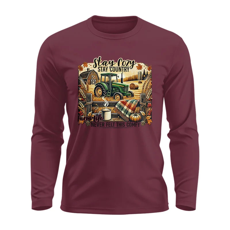 Image of Stay Cozy_Stay Country_Farm Life Never Felt This Comfy 2 - Unisex Ultra Cotton Long Sleeve Tee