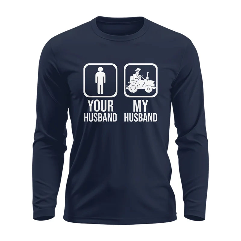 Image of My Husband Is Cooler Than Yours Funny Farm Tractor 1 - Unisex Ultra Cotton Long Sleeve Tee