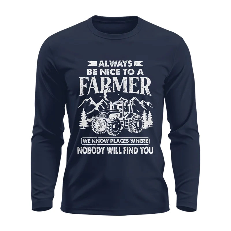 Nice Farmer Funny Tractor Rancher Farming - Unisex Ultra Cotton Long Sleeve Tee