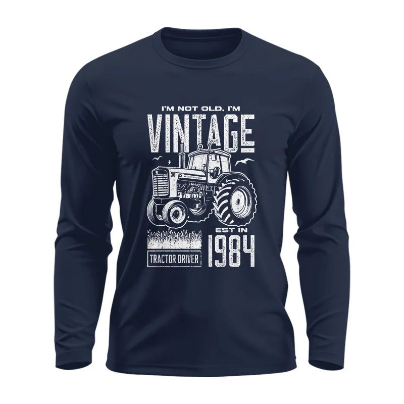 Vintage Tractor Farmer Birthday Born In 1984 2 - Unisex Ultra Cotton Long Sleeve Tee