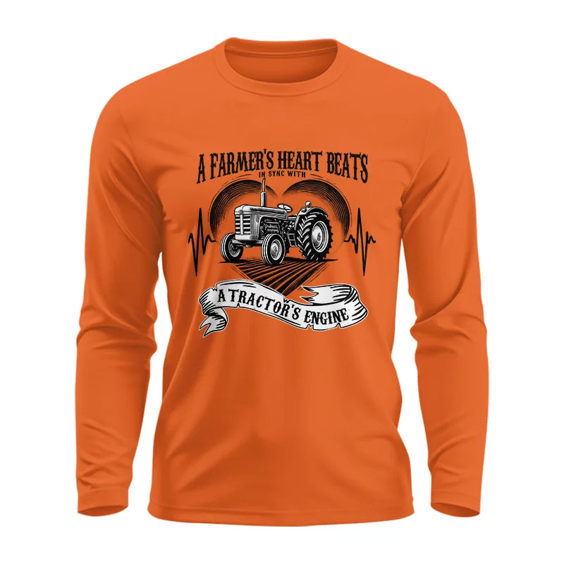 A Farmer’s Heart Beats A Tractor’s Engine - Unisex Ultra Cotton Long Sleeve Tee