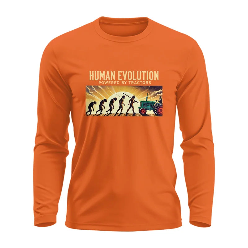 Image of Human Evolution Powered By Tractors - Unisex Ultra Cotton Long Sleeve Tee