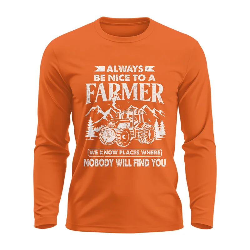 Nice Farmer Funny Tractor Rancher Farming - Unisex Ultra Cotton Long Sleeve Tee