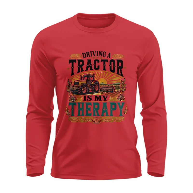 Image of Driving A Tractor Is My Therapy - Unisex Ultra Cotton Long Sleeve Tee