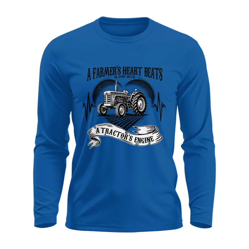 Image of A Farmer’s Heart Beats A Tractor’s Engine - Unisex Ultra Cotton Long Sleeve Tee