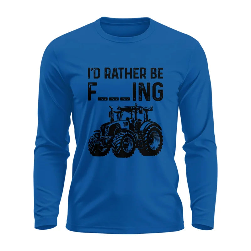 Image of Funny I Would Rather Be Farming Tractor 1 - Unisex Ultra Cotton Long Sleeve Tee