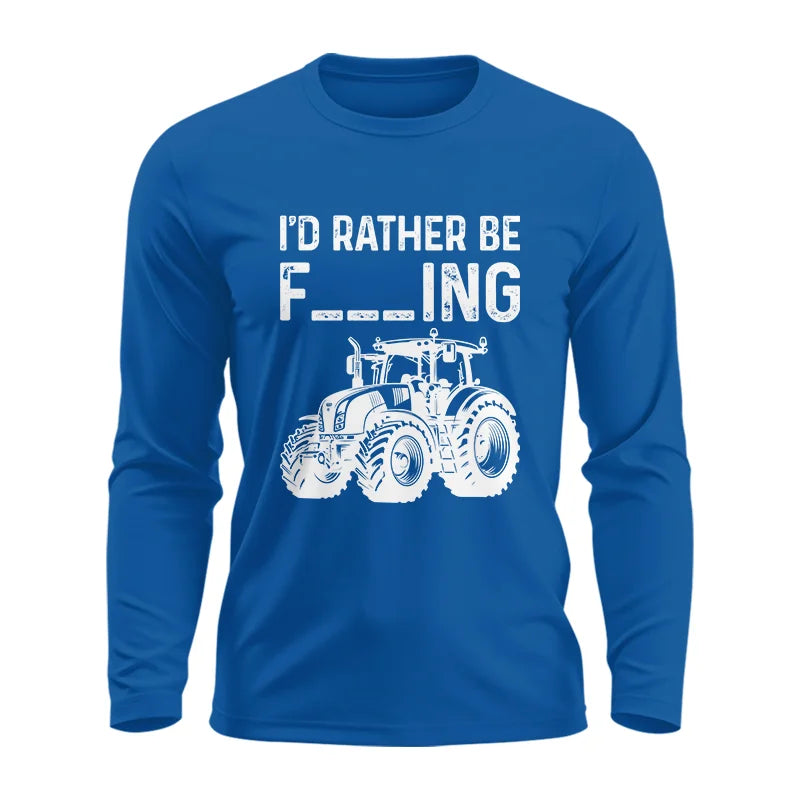 Image of Funny I Would Rather Be Farming Tractor 2 - Unisex Ultra Cotton Long Sleeve Tee