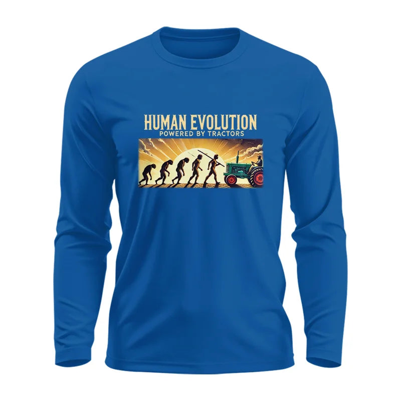 Human Evolution Powered By Tractors - Unisex Ultra Cotton Long Sleeve Tee