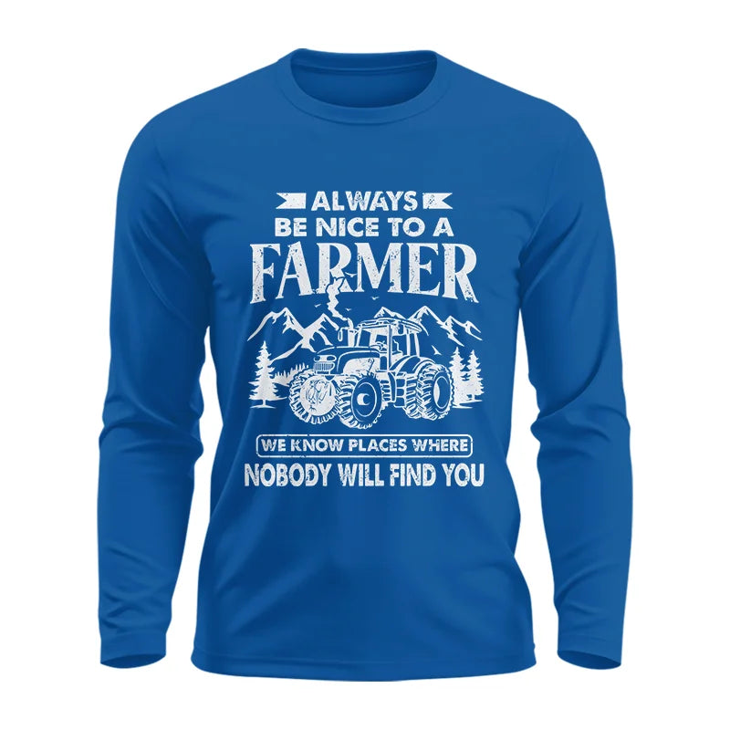 Image of Nice Farmer Funny Tractor Rancher Farming - Unisex Ultra Cotton Long Sleeve Tee