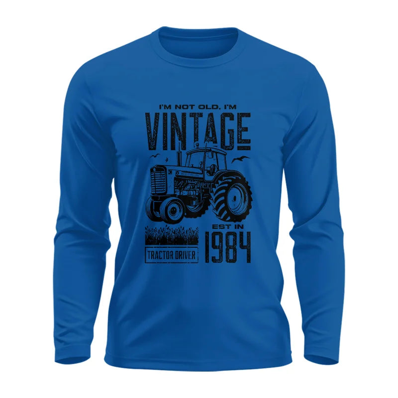 Vintage Tractor Farmer Birthday Born In 1984 1 - Unisex Ultra Cotton Long Sleeve Tee