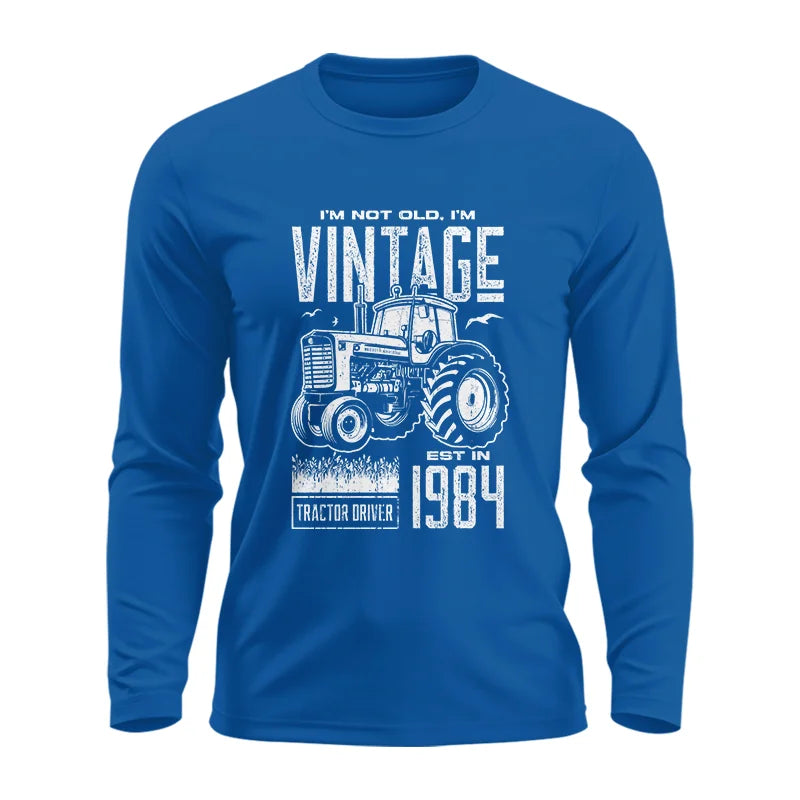 Vintage Tractor Farmer Birthday Born In 1984 2 - Unisex Ultra Cotton Long Sleeve Tee