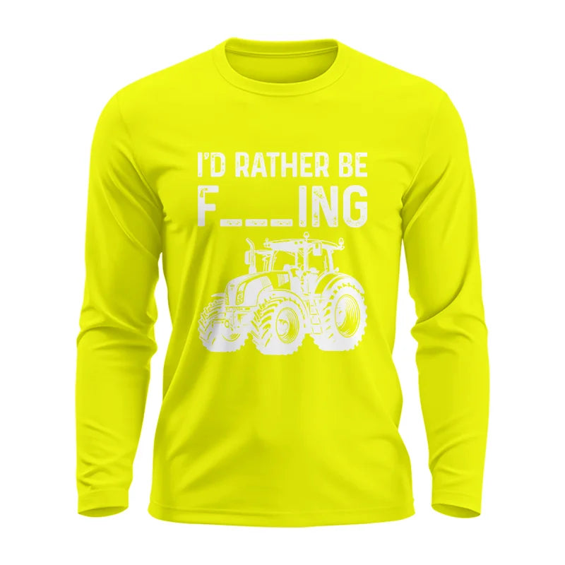 Image of Funny I Would Rather Be Farming Tractor 2 - Unisex Ultra Cotton Long Sleeve Tee