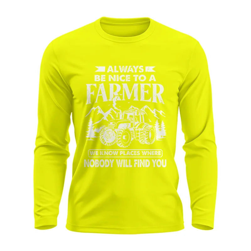 Image of Nice Farmer Funny Tractor Rancher Farming - Unisex Ultra Cotton Long Sleeve Tee