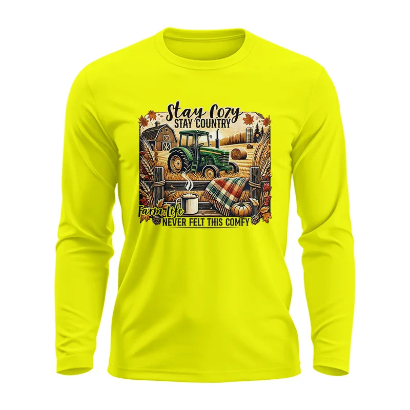 Image of Stay Cozy_Stay Country_Farm Life Never Felt This Comfy 2 - Unisex Ultra Cotton Long Sleeve Tee