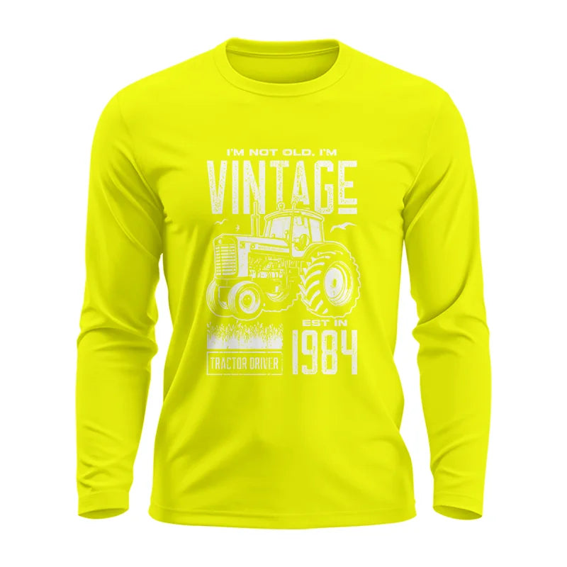 Vintage Tractor Farmer Birthday Born In 1984 2 - Unisex Ultra Cotton Long Sleeve Tee