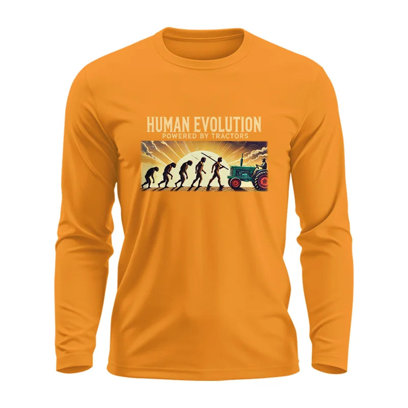 Image of Human Evolution Powered By Tractors - Unisex Ultra Cotton Long Sleeve Tee