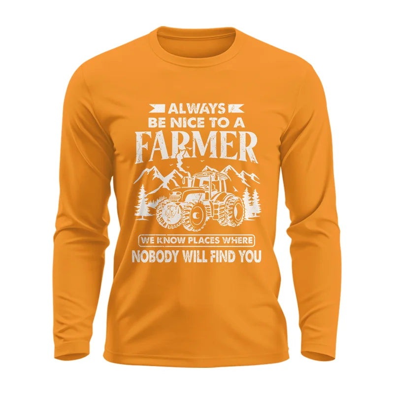 Image of Nice Farmer Funny Tractor Rancher Farming - Unisex Ultra Cotton Long Sleeve Tee