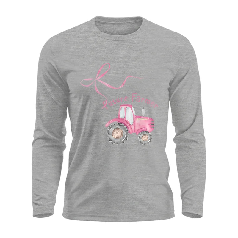 Image of Pink Bow Cute Tractor - Unisex Ultra Cotton Long Sleeve Tee