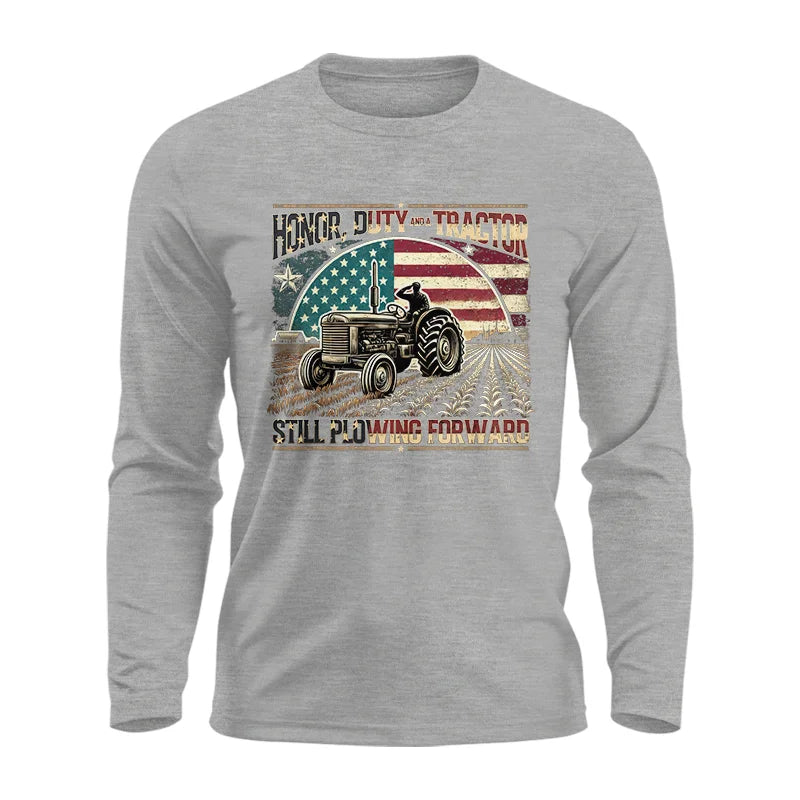 Image of Veteran Farmer Honor Duty And A Tractor 1 - Unisex Ultra Cotton Long Sleeve Tee