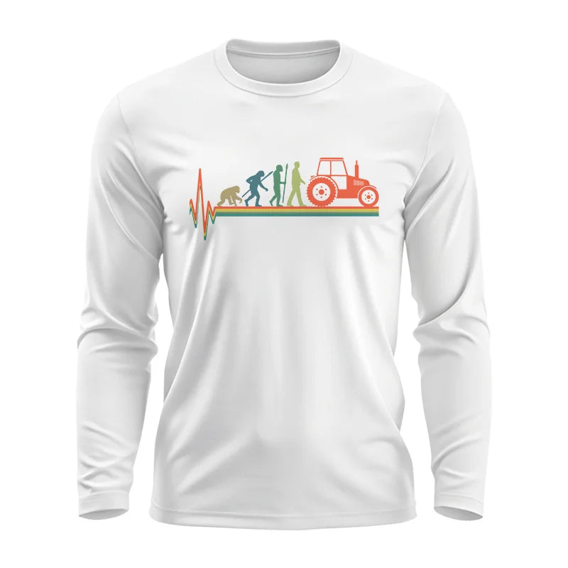 Heartbeat Evolution Farmer Tractor Agriculture Vintage - Unisex Ultra Cotton Long Sleeve Tee