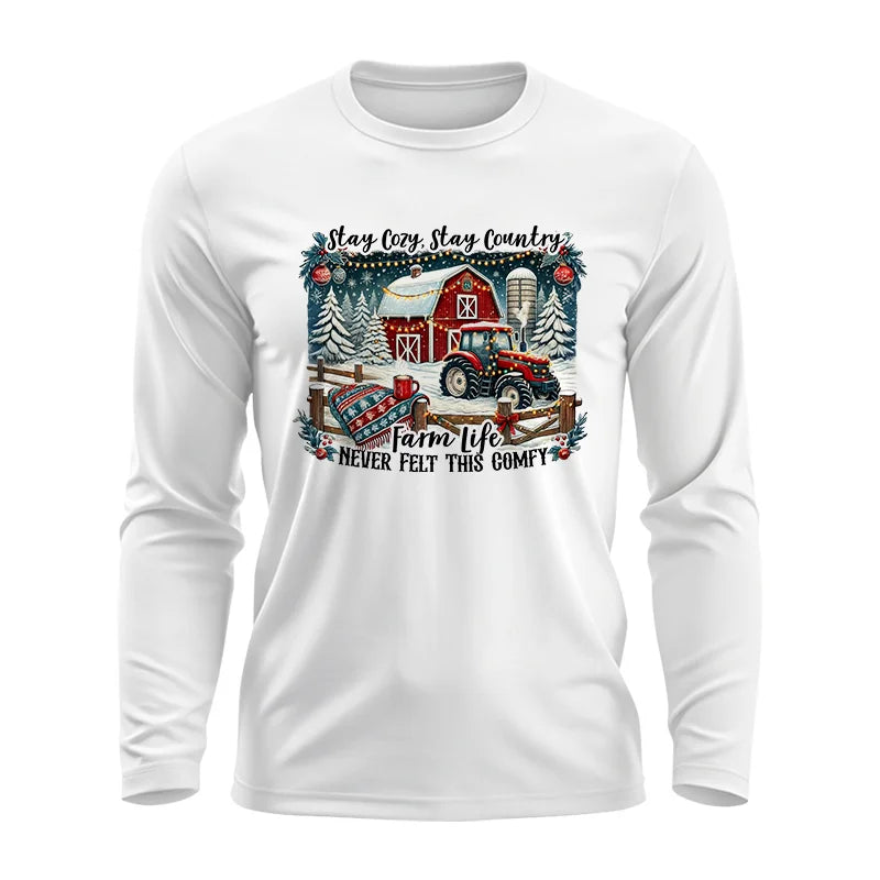 Image of Stay Cozy_Stay Country_Farm Life Never Felt This Comfy 3 - Unisex Ultra Cotton Long Sleeve Tee