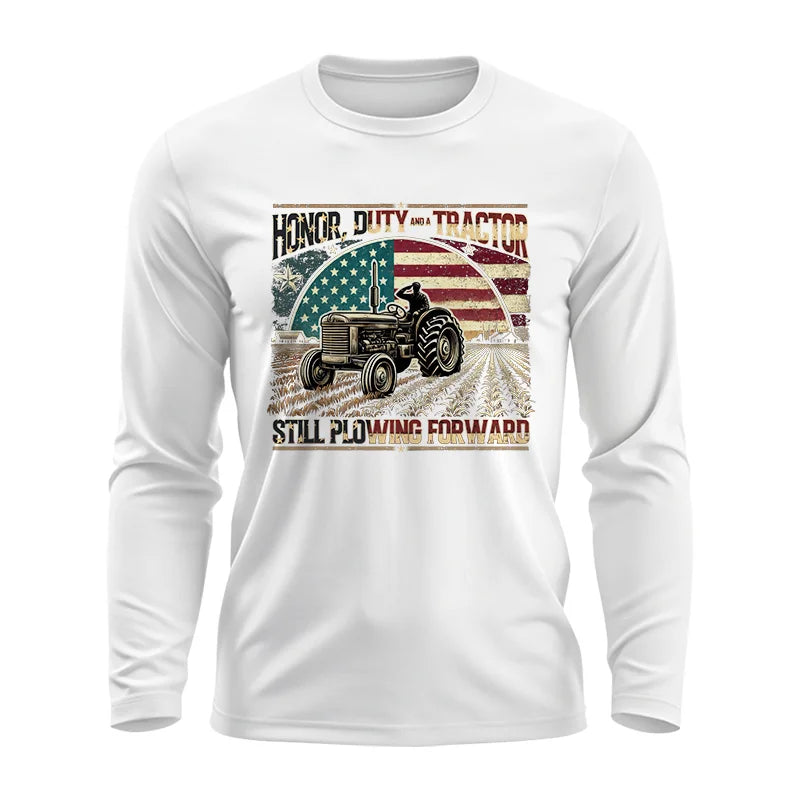 Image of Veteran Farmer Honor Duty And A Tractor 1 - Unisex Ultra Cotton Long Sleeve Tee