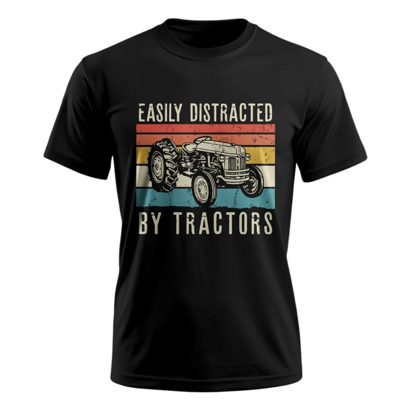 Easily Distracted By Tractors Vintage Design - Unisex Ultra Cotton Tee