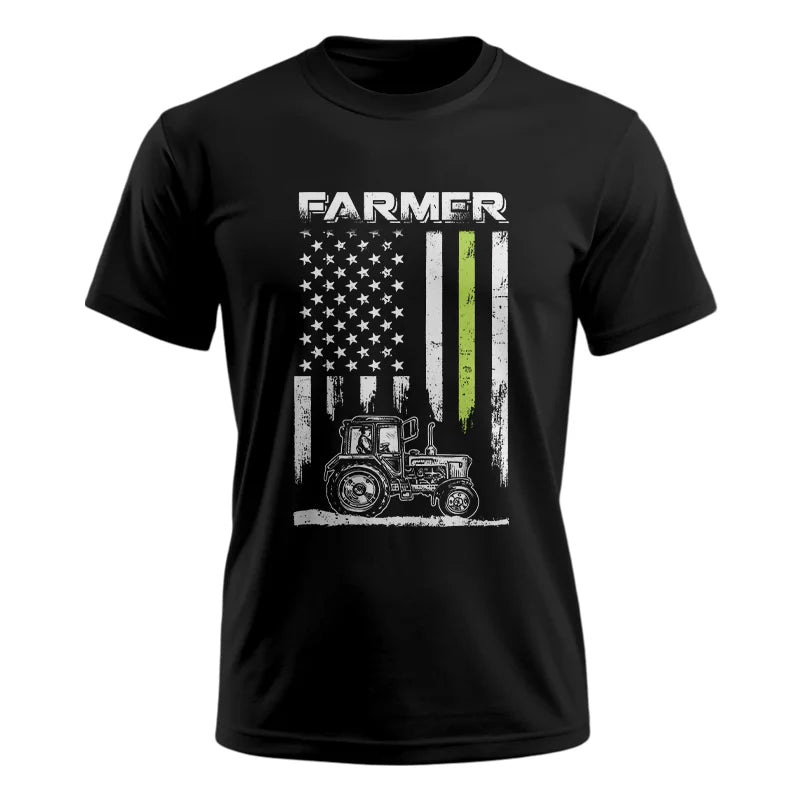 Image of Farmer Tractor Patriotic American Flag - Unisex Ultra Cotton Tee