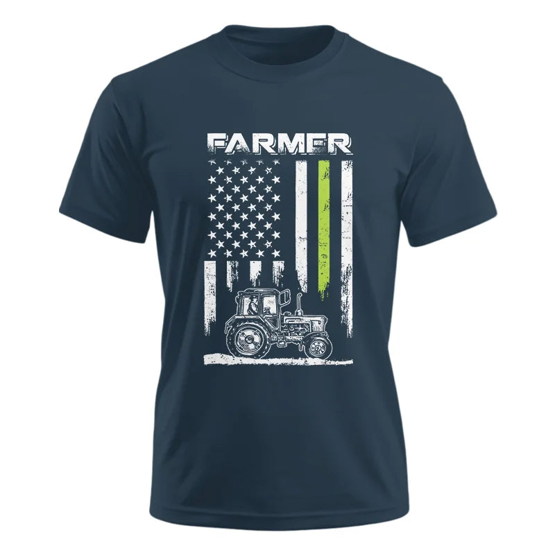 Image of Farmer Tractor Patriotic American Flag - Unisex Ultra Cotton Tee