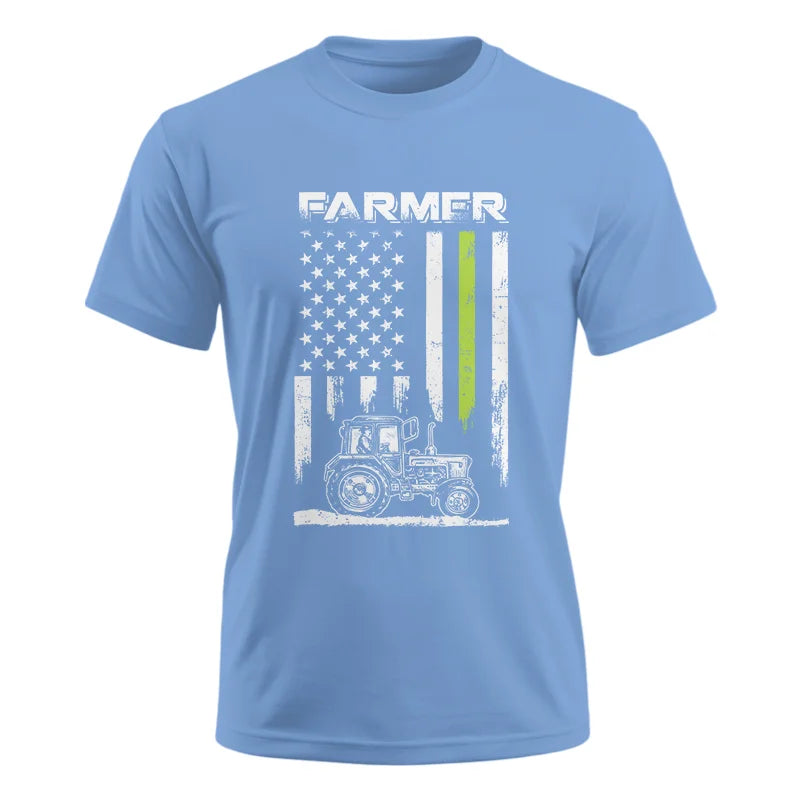 Image of Farmer Tractor Patriotic American Flag - Unisex Ultra Cotton Tee