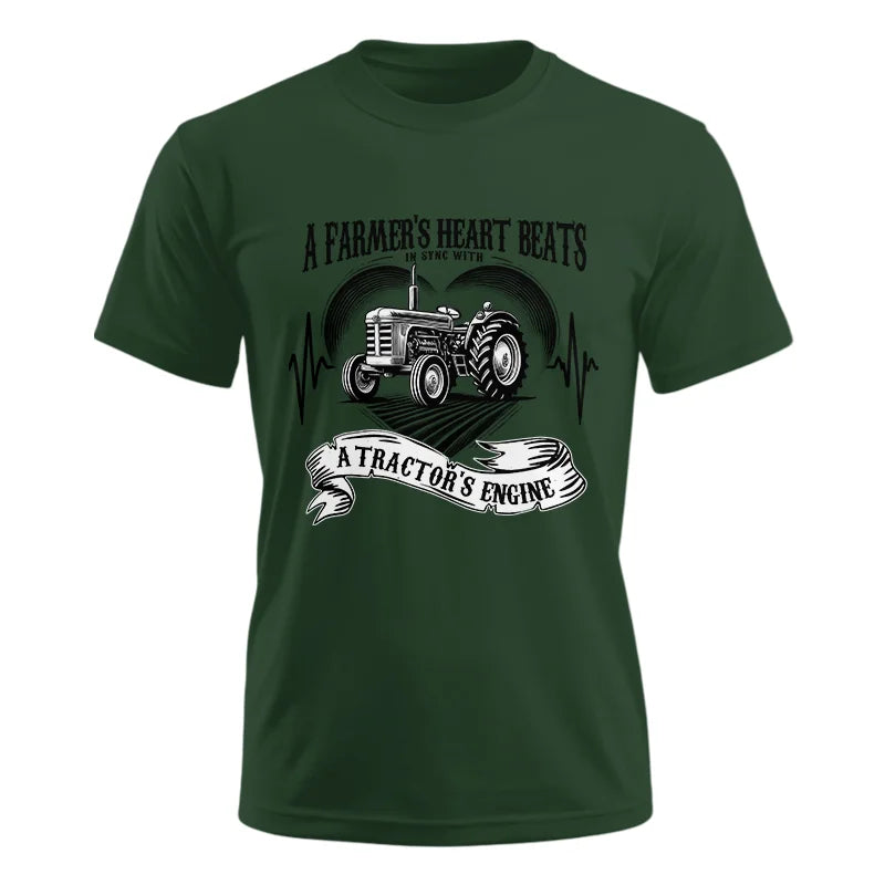 Image of A Farmer’s Heart Beats A Tractor’s Engine - Unisex Ultra Cotton Tee