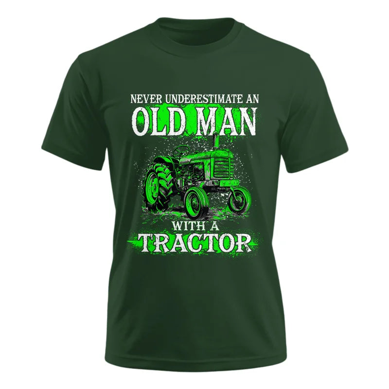 Image of Funny Quote Never Underestimate Old Man Tractor - Unisex Ultra Cotton Tee