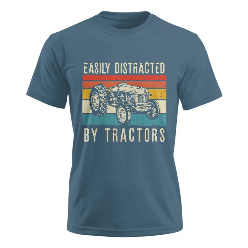 Easily Distracted By Tractors Vintage Design - Unisex Ultra Cotton Tee