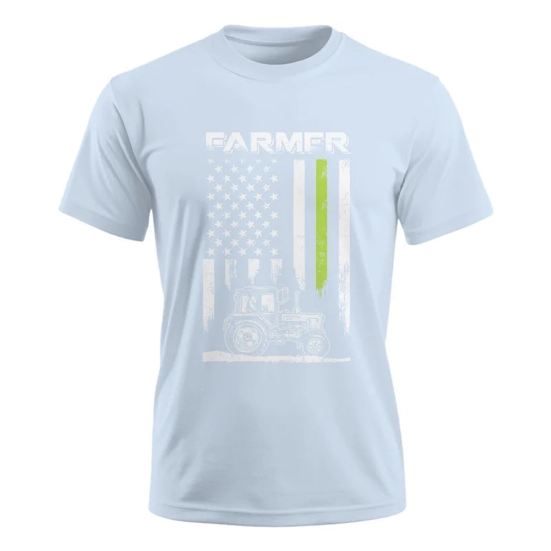 Image of Farmer Tractor Patriotic American Flag - Unisex Ultra Cotton Tee