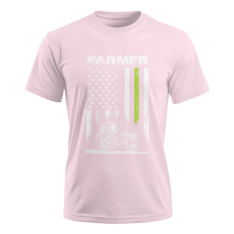 Image of Farmer Tractor Patriotic American Flag - Unisex Ultra Cotton Tee