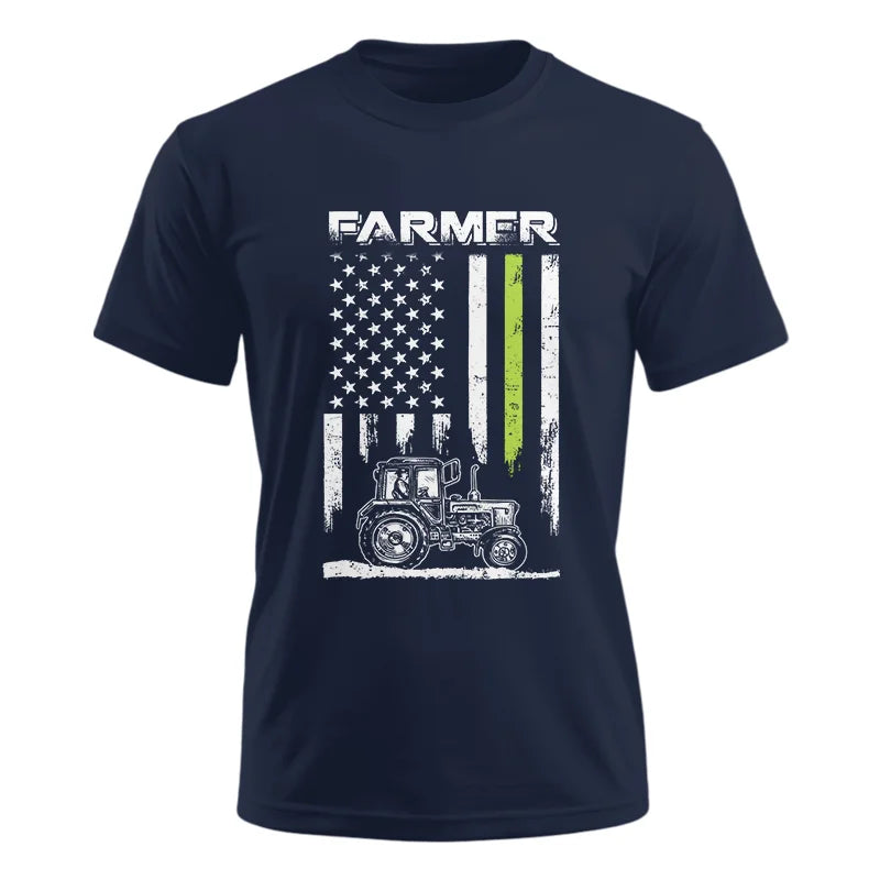 Image of Farmer Tractor Patriotic American Flag - Unisex Ultra Cotton Tee