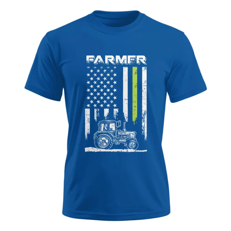 Farmer Tractor Patriotic American Flag - Unisex Ultra Cotton Tee